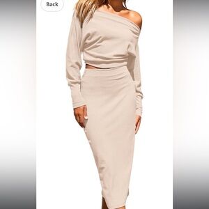 Amazon Women's Off-Shoulder Beige Dress